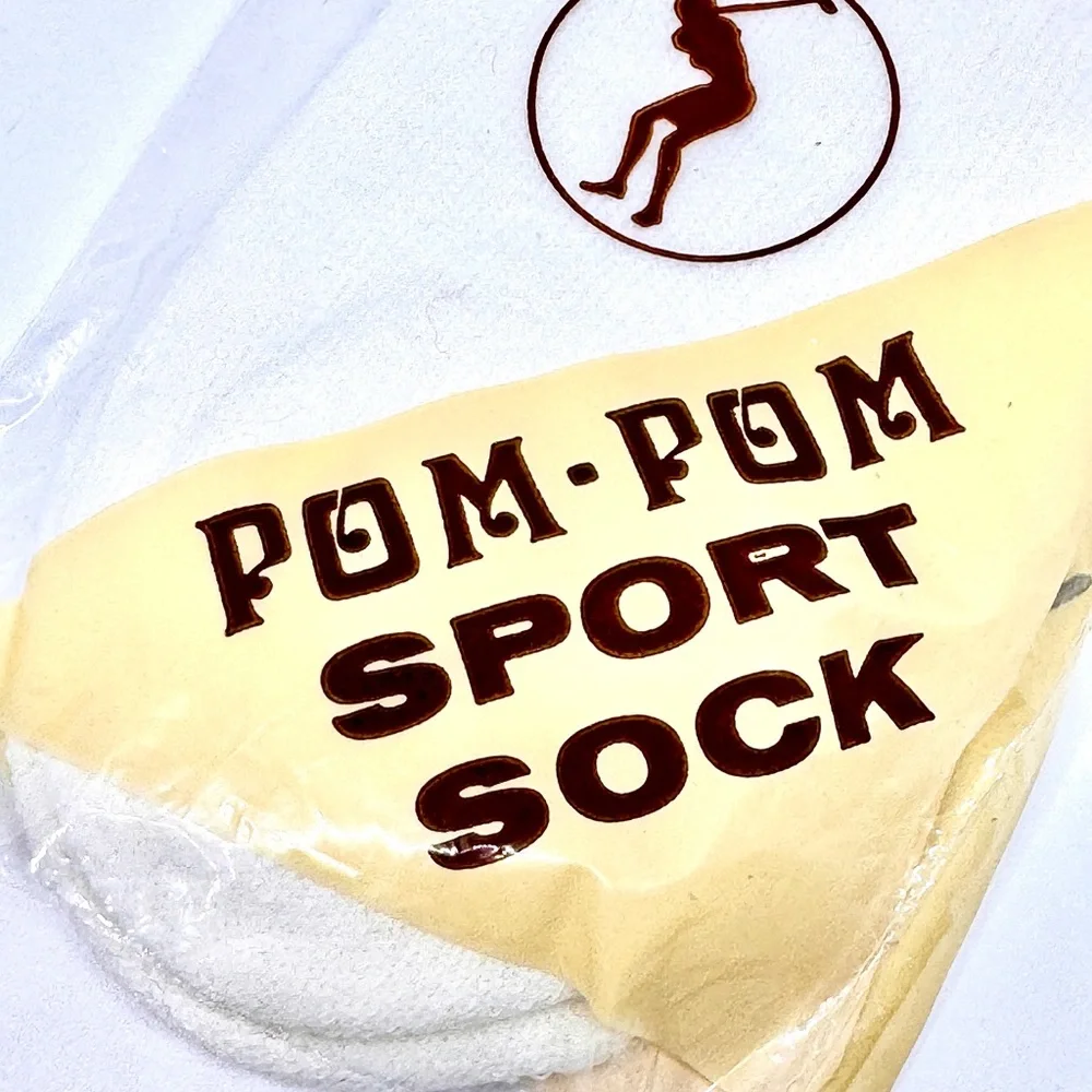 Vintage Pom-Pom‎ Sport Socks Novelty Athletic Crew Socks New Sealed